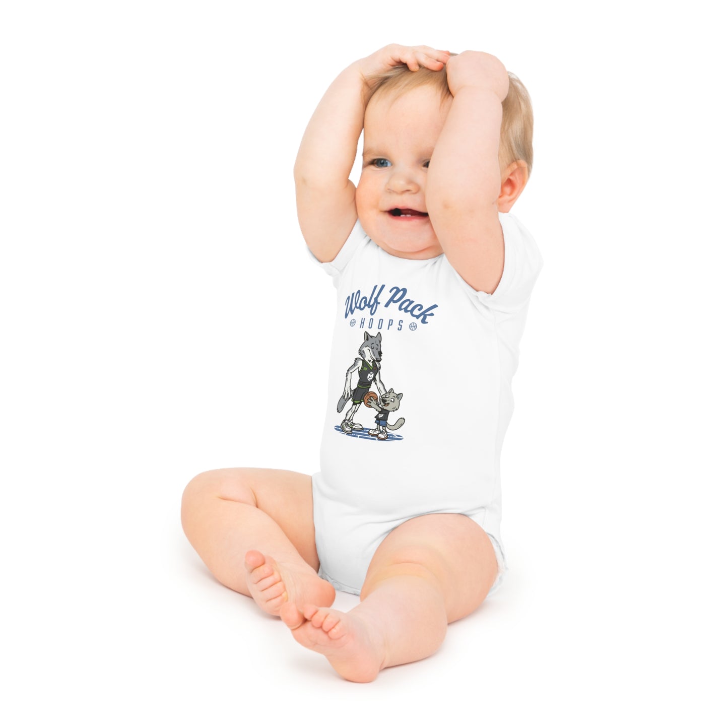Wolf Pack Hoops Baby Short Sleeve Bodysuit Youth