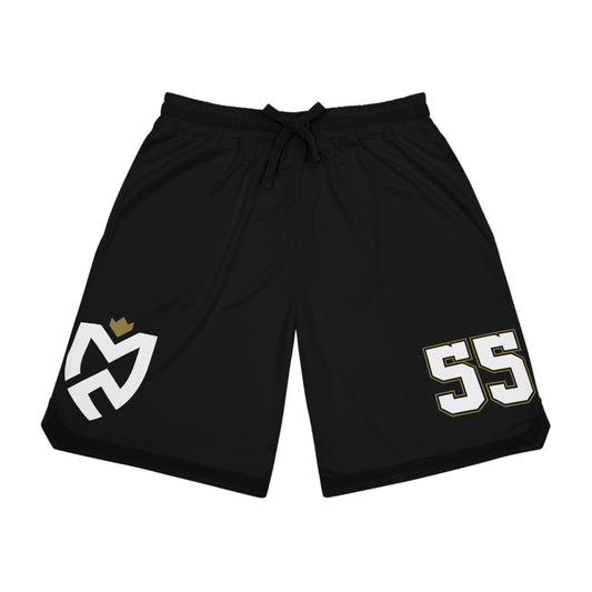 Mitch Creek Black Basketball Rib Shorts Adult