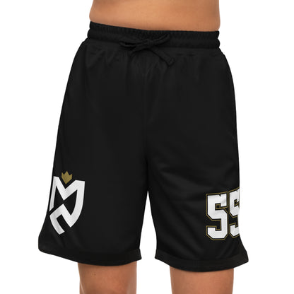 Mitch Creek Black Basketball Rib Shorts Adult